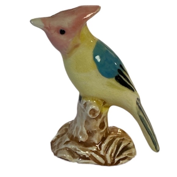 Vintage Ceramic Bird Yellow Cardinal on Branch Glazed Japan - Picture 5 of 5